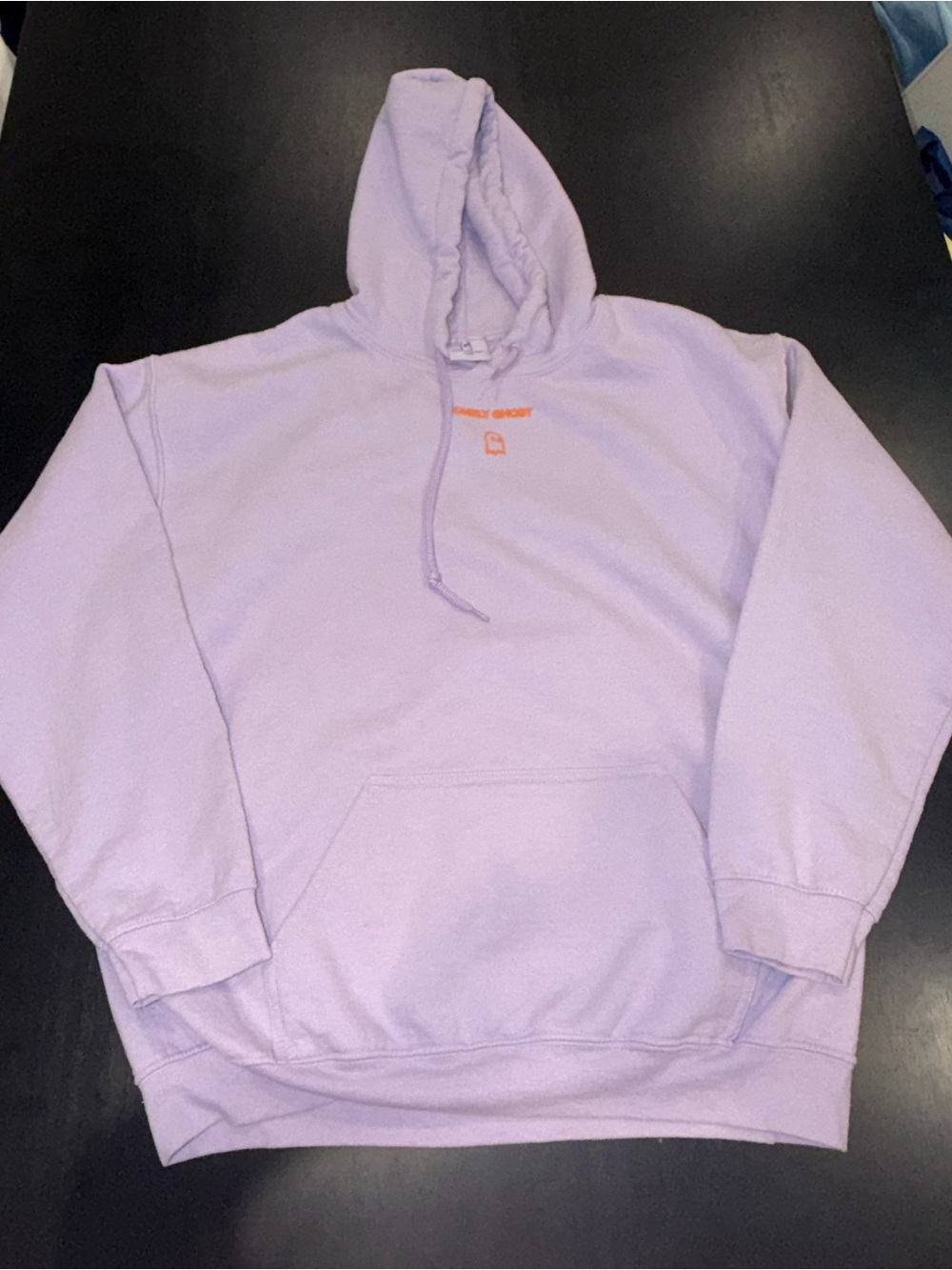 Lavender Pullover Hoodie with Orange Accent - Lonely Ghost